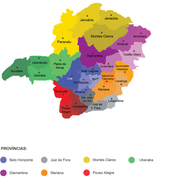 Mapa do Regional CNBB Leste 2